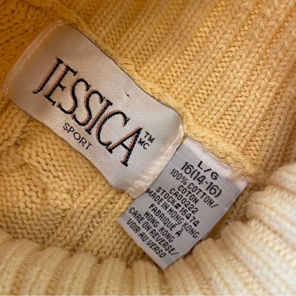100% Cotton Yellow Cable Knit Sweater Vest by Jessica Women’s Large - Picture 6 of 6